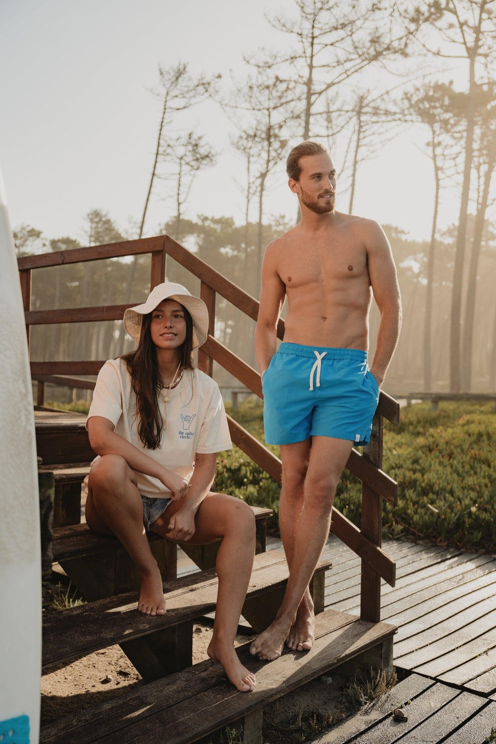 The Salty Circle Sky Blue Recycled Swim Shorts