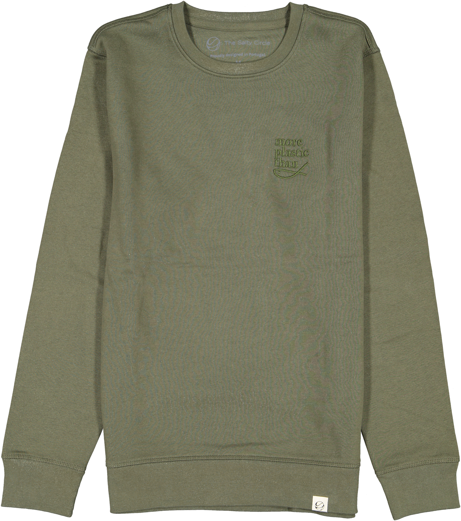 Khaki Green Crewneck Sweatshirt Organic Cotton