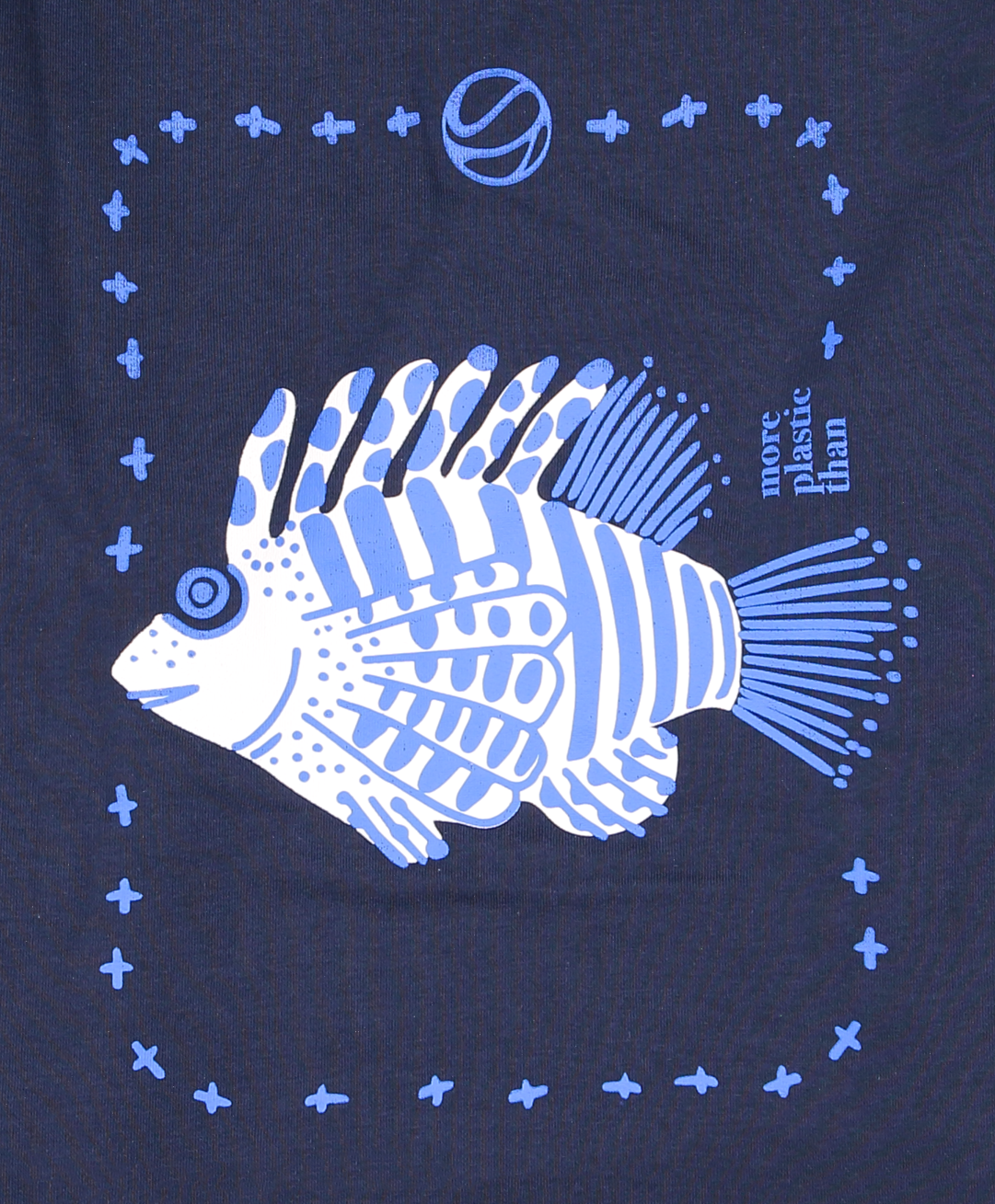 Navy Blue Hoodie with fish Organic Cotton
